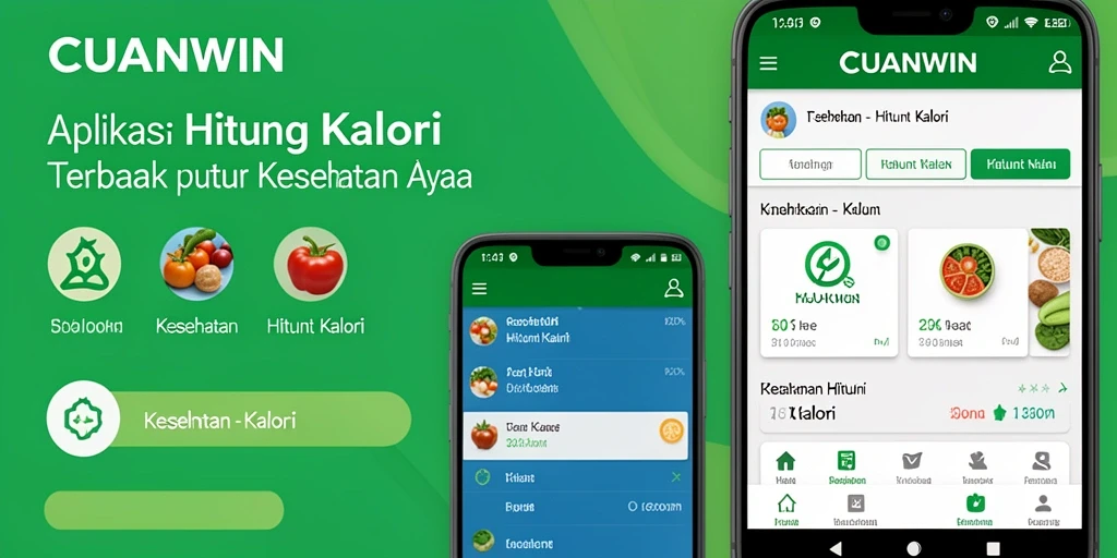 Tampilan antarmuka CUANWIN yang modern dan mudah digunakan untuk hitung kalori.