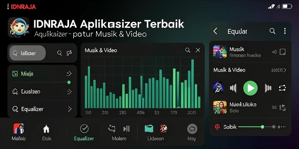 Tampilan aplikasi IDNRAJA yang modern memudahkan penyesuaian audio.
