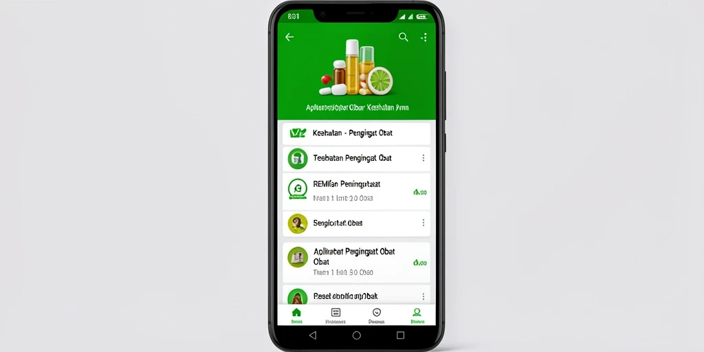 Tampilan antarmuka sederhana dengan fitur pengingat obat yang efektif.