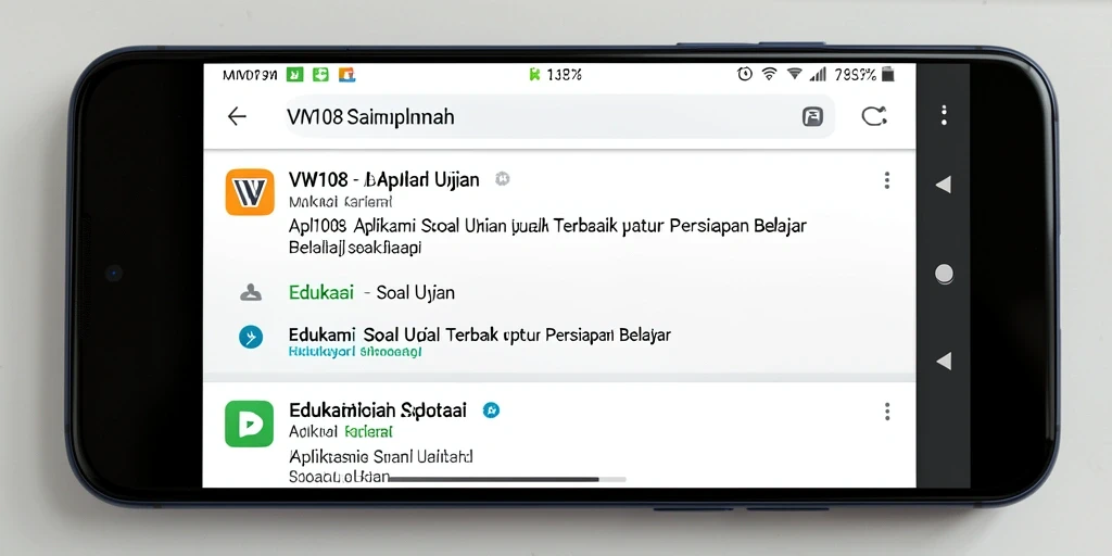 Antarmuka pengguna aplikasi Soal Ujian dengan berbagai fitur menarik.