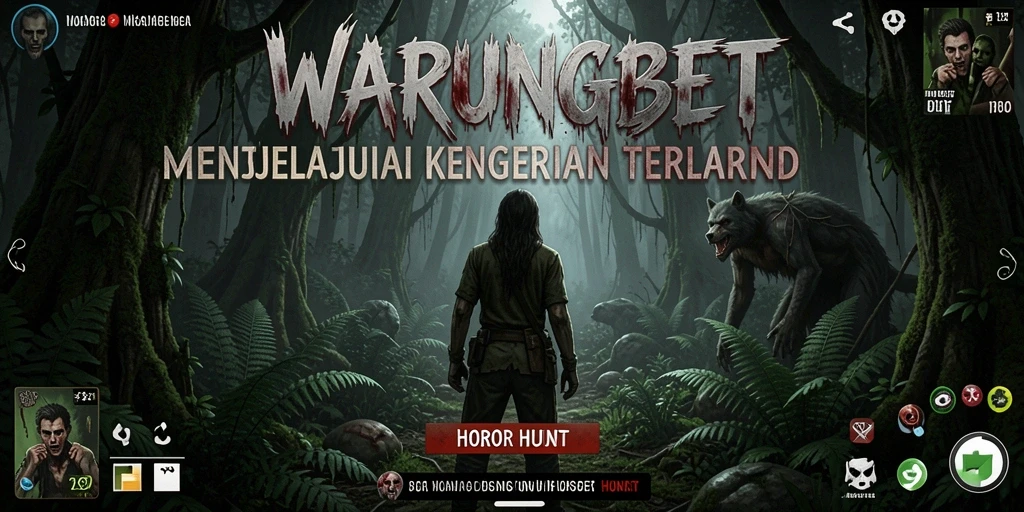 Antarmuka permainan HOROR HUTAN yang menegangkan dan penuh misteri.