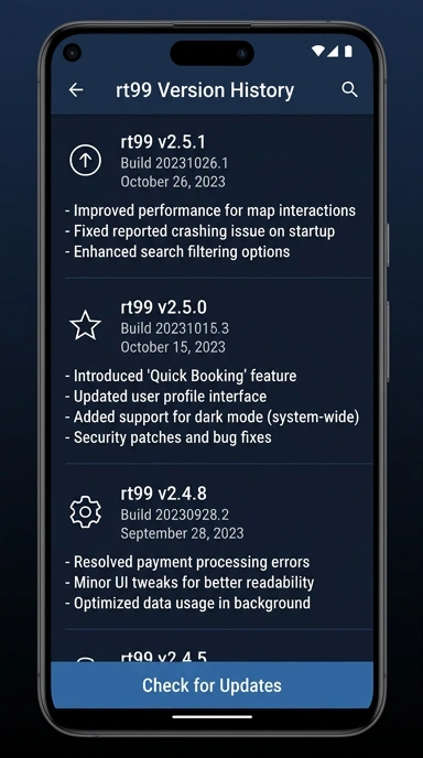 Riwayat Versi Aplikasi rt99 Terbaru untuk Android